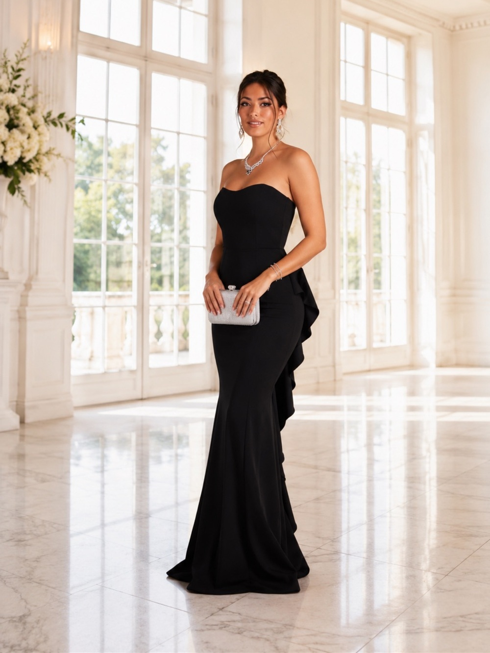 Windsor Black Strapless Mermaid Gown NWT Size XS | Elegant Formal Evening Dress
